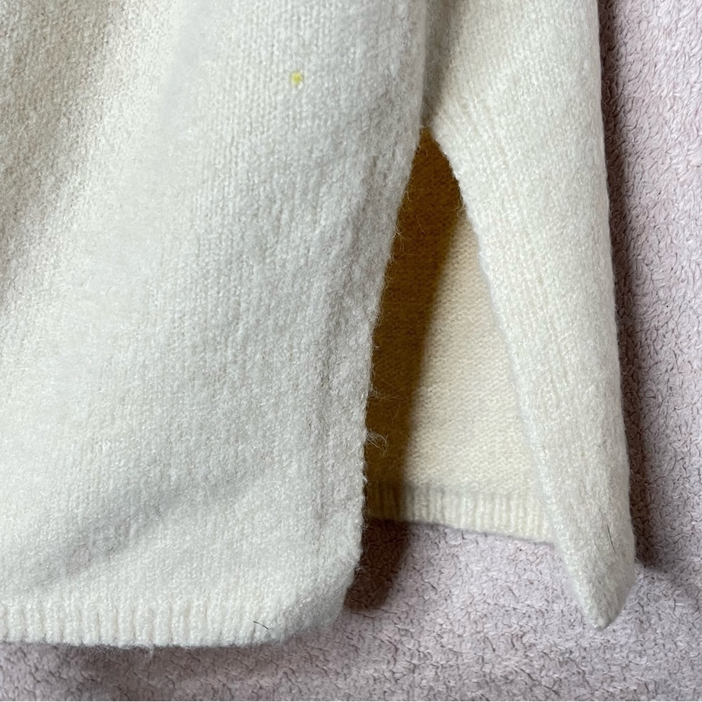 Look by M Merino Wool Funnelneck Flowy Blouse Women’s Cream/Ivory Classic Winter - Picture 10 of 15